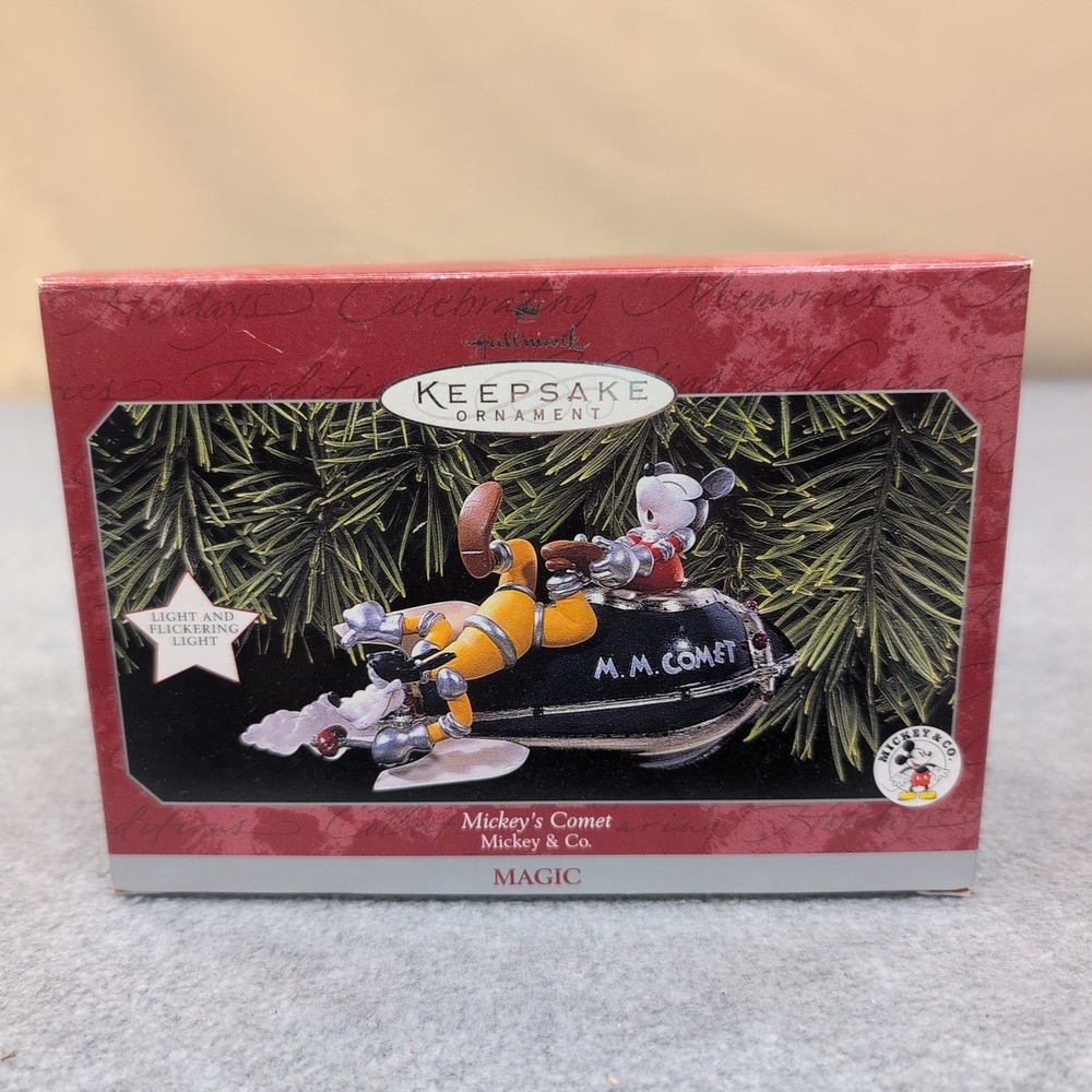 Hallmark Keepsake Ornament Mickey's Comet Magic Light Flickering Dated 1998 - Picture 1 of 3